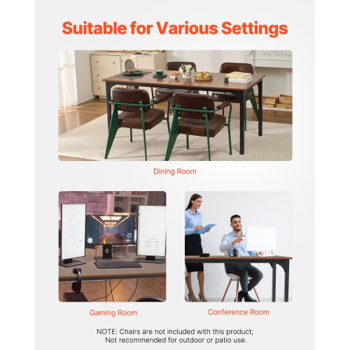 Rectangle Dining Table 71 inch Length Large Wood Tables for 68 Person
