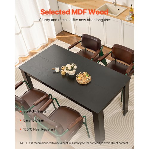 Rectangle Dining Table 63 inch Length Large Wood Tables for 46 Person