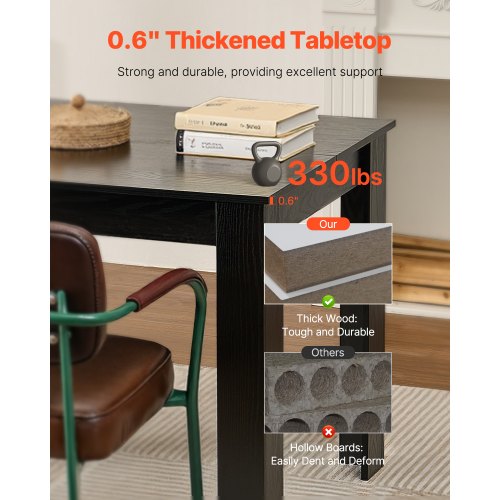 Rectangle Dining Table 63 inch Length Large Wood Tables for 46 Person