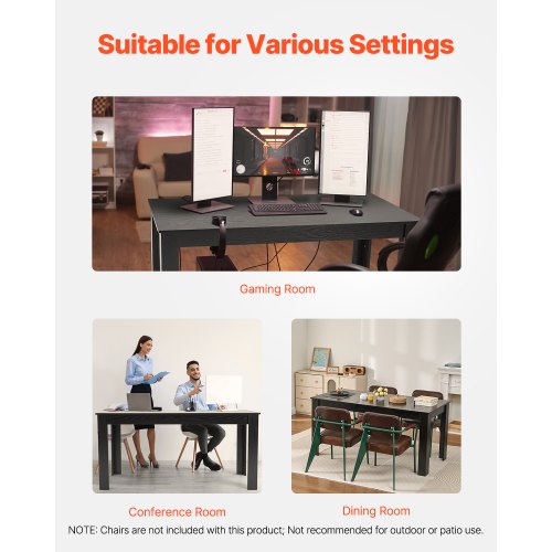 Rectangle Dining Table 63 inch Length Large Wood Tables for 46 Person