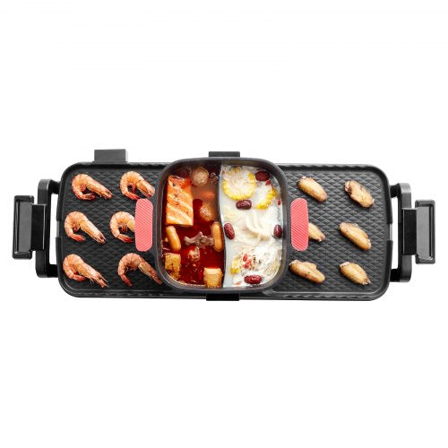 Hot Pot with Grill 2300W 2in1 Electric Smokeless Grill and Hot Pot