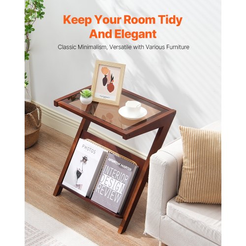 Rattan Coffee Table ZShaped Rattan Woven Bamboo Coffee Table with Tempered