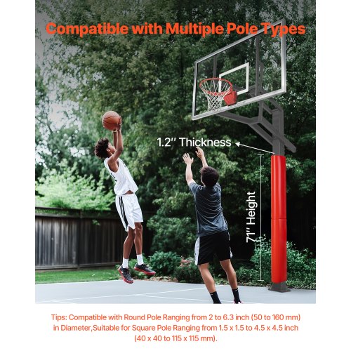 Basketball Pole Pad 71 inch Tall and 1.2 inch Thick Heavy Duty Wrap Around Pole