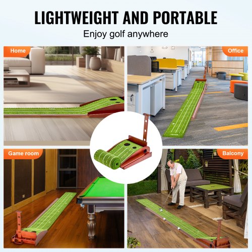 Golf Putting Mat 2 Hole Indoor Golf Putting Green WrinkleFree Golf