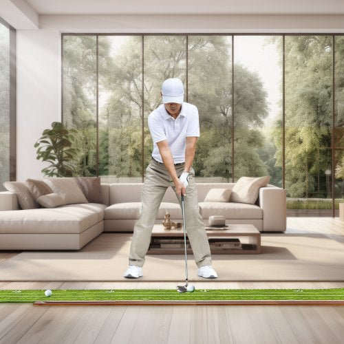 Golf Putting Mat 2 Hole Indoor Golf Putting Green WrinkleFree Golf