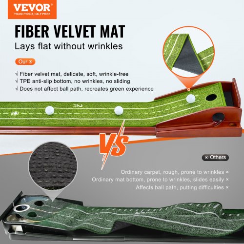 Golf Putting Mat 1 Hole Indoor Golf Putting Green WrinkleFree Golf