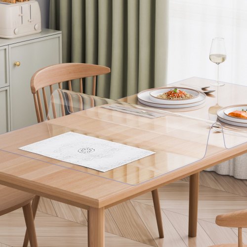 Plastic Table Cover 16 x 32 Inch 1.5 mm Thick Clear Table Protector