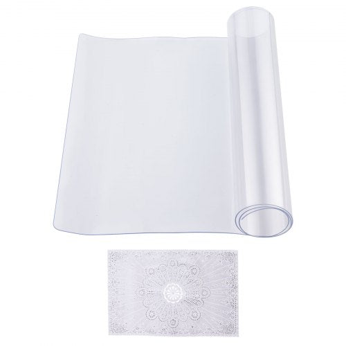 Plastic Table Cover 16 x 32 Inch 1.5 mm Thick Clear Table Protector