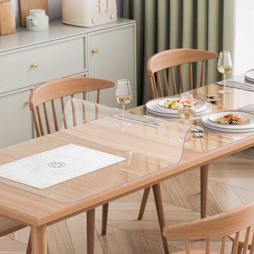 Plastic Table Cover 24 x 96 Inch 1.5 mm Thick Clear Table Protector