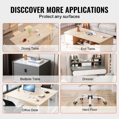 Plastic Table Cover 40 x 80 Inch 2.0 mm Thick Clear Table Protector