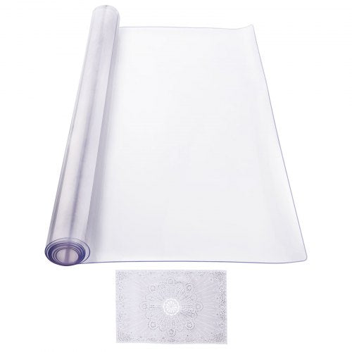 Plastic Table Cover 40 x 80 Inch 2.0 mm Thick Clear Table Protector