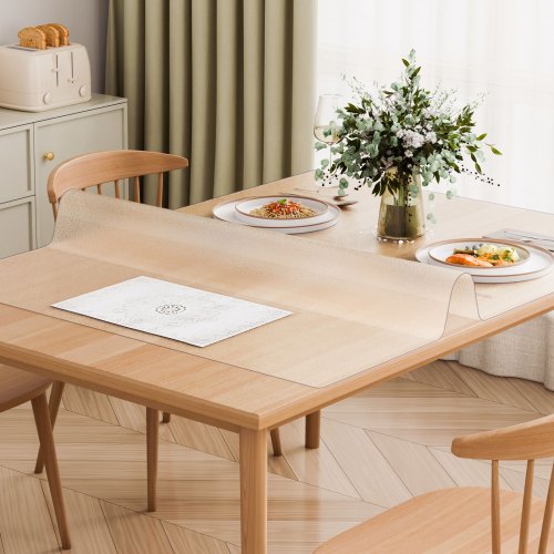 Plastic Table Cover 42 x 60 Inch 1.5 mm Thick Frosted Table Protector