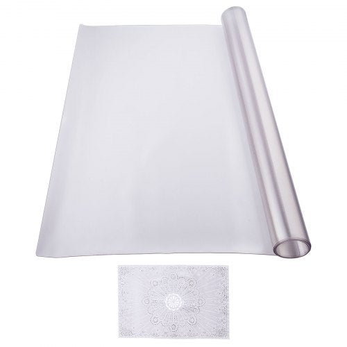 Plastic Table Cover 42 x 60 Inch 1.5 mm Thick Frosted Table Protector