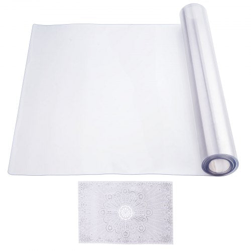 Plastic Table Cover 42 x 96 Inch 1.5 mm Thick Clear Table Protector
