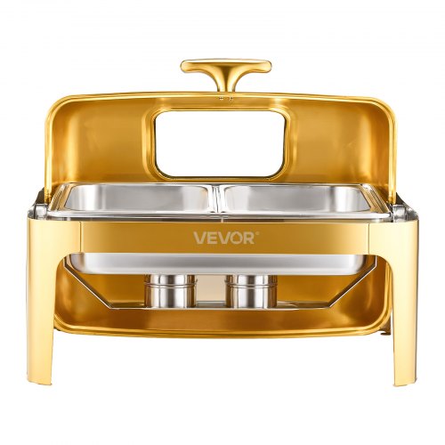 Roll Top Chafing Dish Buffet Complete Set 9Qt Stainless Steel Chafer with Full