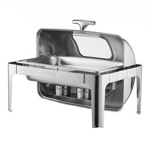 Roll Top Chafing Dish Buffet Complete Set 9 Qt 1 Pack Stainless Steel