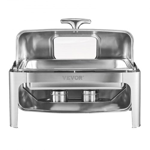 Roll Top Chafing Dish Buffet Complete Set 9 Qt 1 Pack Stainless Steel