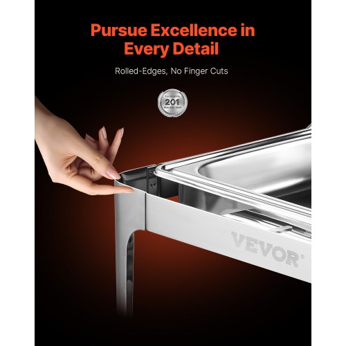 Roll Top Chafing Dish Buffet Complete Set 9Qt Stainless Steel Chafer with Full