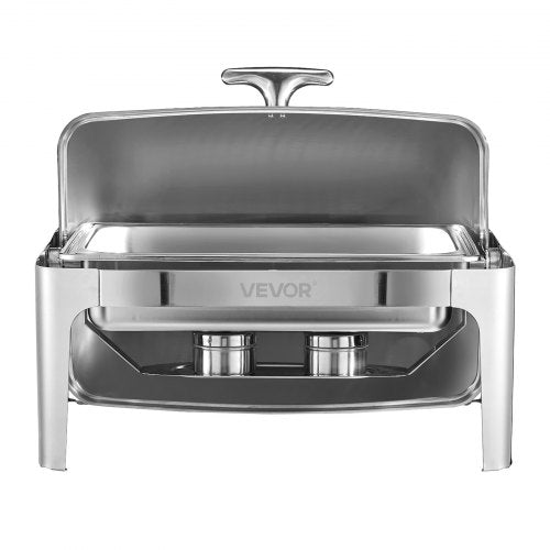 Roll Top Chafing Dish Buffet Complete Set 9Qt Stainless Steel Chafer with Full
