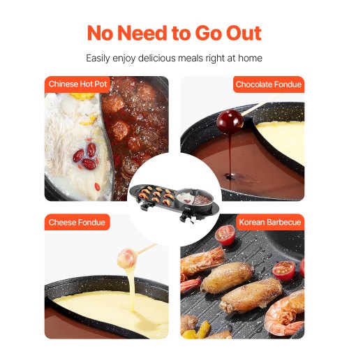 Hot Pot with Grill 2200W 2in1 Electric Smokeless Grill and Hot Pot