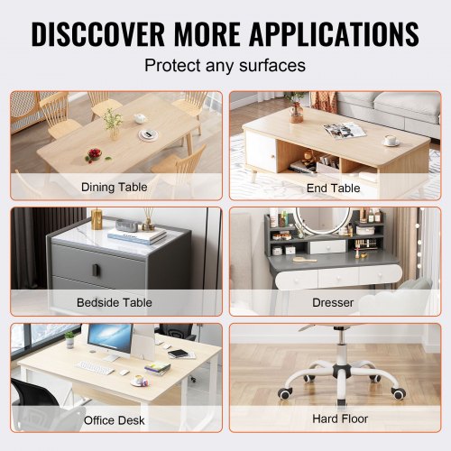 Clear Table Cover Protector 36 x 72 Rectangle Table Cover 1.5 mm Thick