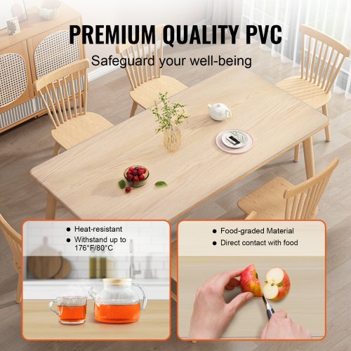 Clear Table Cover Protector 18 x 36 Rectangle Table Cover 1.5 mm Thick