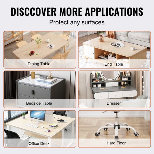 Clear Table Cover Protector 18 x 36 Rectangle Table Cover 1.5 mm Thick