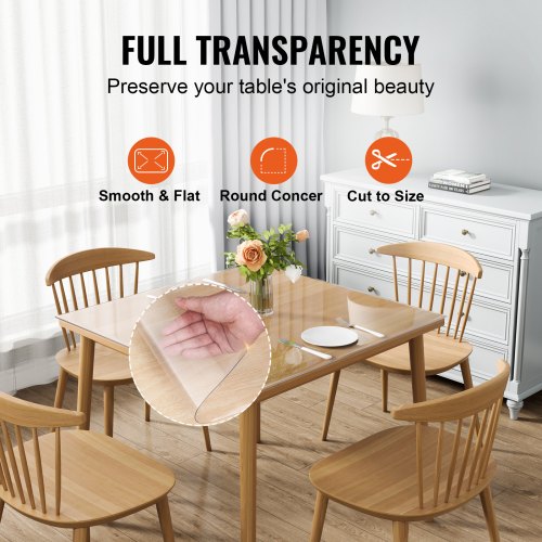 Clear Table Cover Protector 12 x 12305 x 305 mm Table Cover 1.5 mm