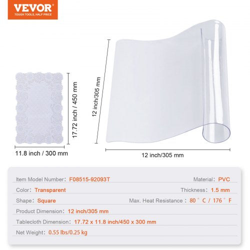 Clear Table Cover Protector 12 x 12305 x 305 mm Table Cover 1.5 mm
