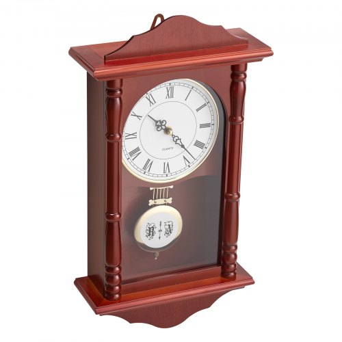 Grandfather Clock 18 in Classic Vintage Pendulum Clock Pine Wood MDF