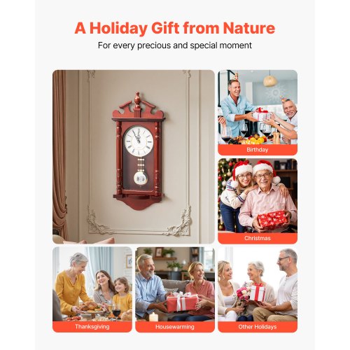 Grandfather Clock 23.2 in Classic Vintage Pendulum Clock Pine Wood MDF