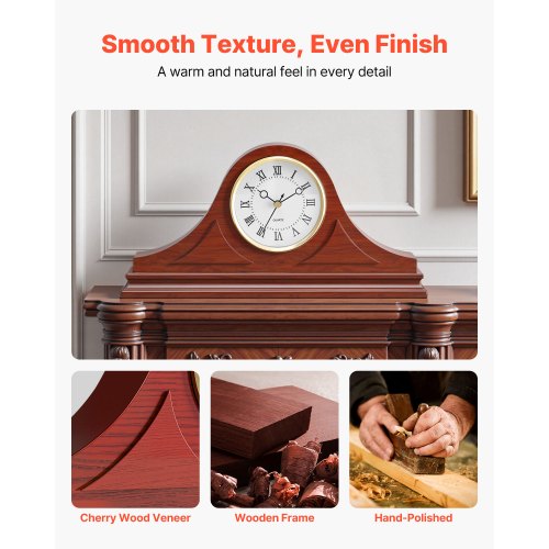 Grandfather Clock 6.4 in Classic Vintage Grandfather Clock MDF Mantel