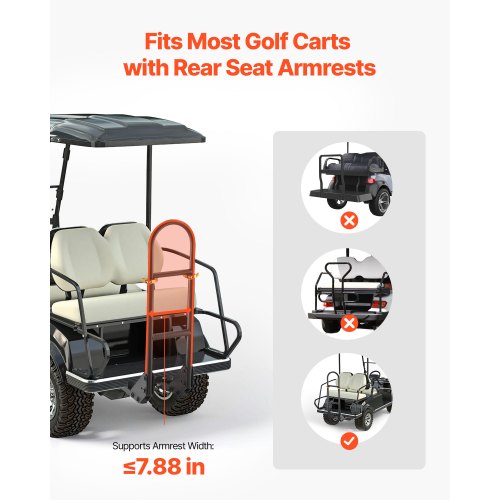 Golf Cart Rear Seat Bag Holder 271 x 156 x 29.7 inch Compatible with Most Golf