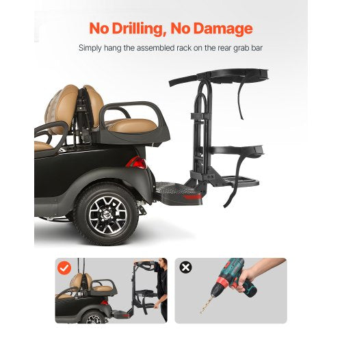 Golf Cart Rear Seat Bag Holder 271 x 156 x 29.7 inch Compatible with Most Golf