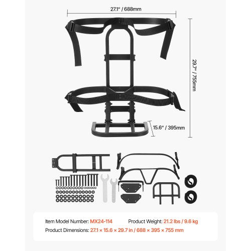 Golf Cart Rear Seat Bag Holder 271 x 156 x 29.7 inch Compatible with Most Golf