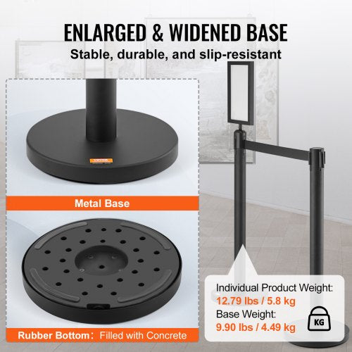 Crowd Control Stanchions 6Pack Crowd Control Barriers Carbon Steel Baking