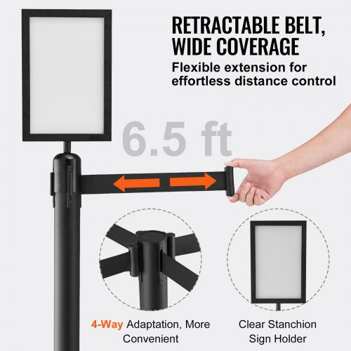 Crowd Control Stanchions 6Pack Crowd Control Barriers Carbon Steel Baking
