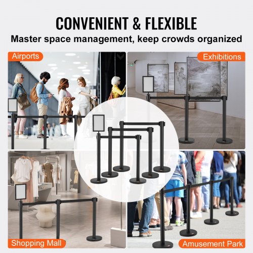 Crowd Control Stanchions 6Pack Crowd Control Barriers Carbon Steel Baking
