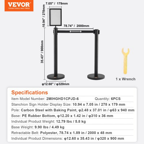 Crowd Control Stanchions 6Pack Crowd Control Barriers Carbon Steel Baking