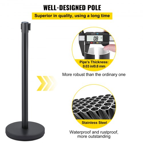 Crowd Control Stanchions 6Pack Crowd Control Barriers with 3PCS 65FT