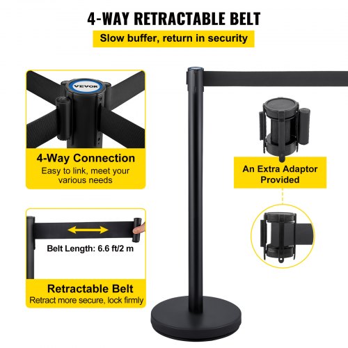 Crowd Control Stanchions 6Pack Crowd Control Barriers with 3PCS 65FT