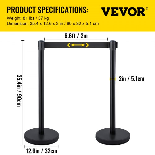 Crowd Control Stanchions 6Pack Crowd Control Barriers with 3PCS 65FT