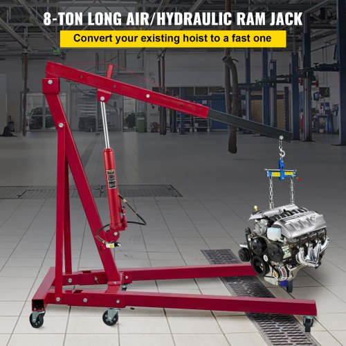 HydraulicPneumatic Long Ram Jack 8 Tons17363 lbs Capacity with Single