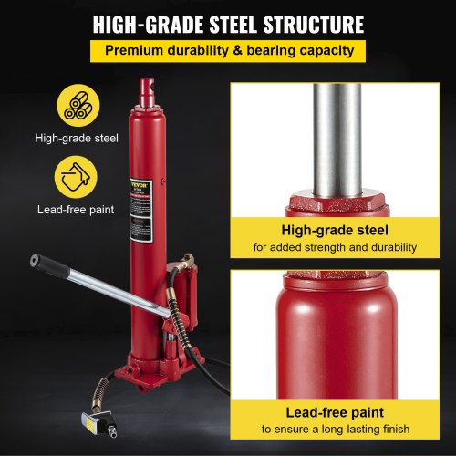 HydraulicPneumatic Long Ram Jack 8 Tons17363 lbs Capacity with Single