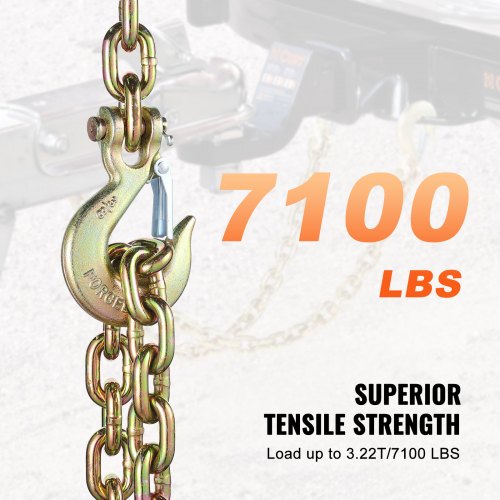 G80 Transport Binder Chain 38 x 29 2Pack Tow Chain with Clevis Snap