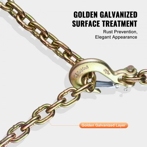 G80 Transport Binder Chain 38 x 29 2Pack Tow Chain with Clevis Snap