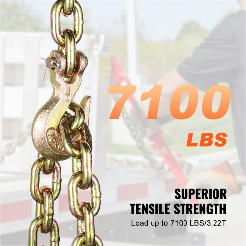 G80 Transport Binder Chain 38 x 103 Tow Chain with Clevis Grab Hooks