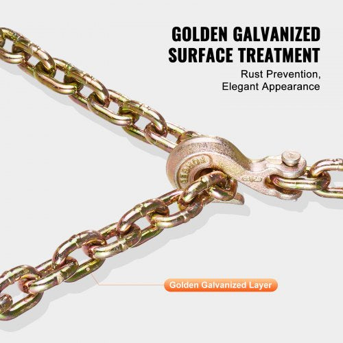 G80 Transport Binder Chain 38 x 103 Tow Chain with Clevis Grab Hooks