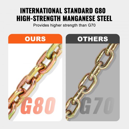 G80 Transport Binder Chain 516 x 103 2Pack Tow Chain with Clevis Grab