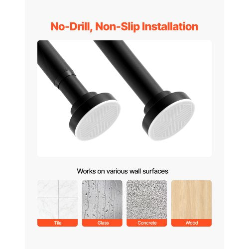 Shower Curtain Rod 2876 Inches 1 Inch Diameter Adjustable Spring Tension 2